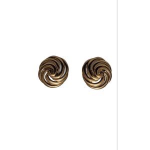 Napier Signed Gold Tone Swirl Screw back Earring‎ Studs Vintage